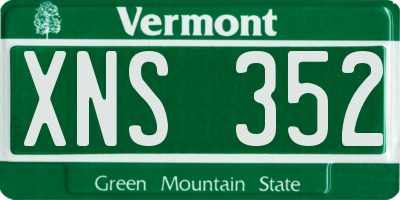 VT license plate XNS352