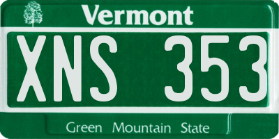 VT license plate XNS353
