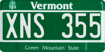 VT license plate XNS355