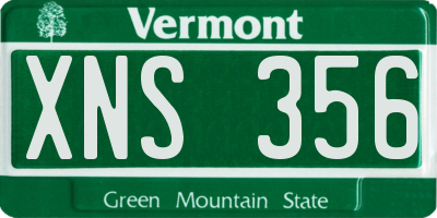 VT license plate XNS356