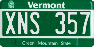 VT license plate XNS357