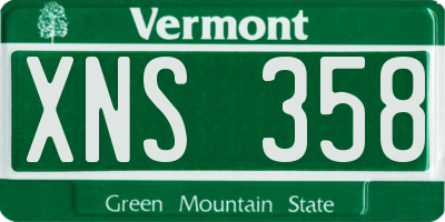 VT license plate XNS358