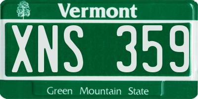 VT license plate XNS359