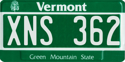 VT license plate XNS362