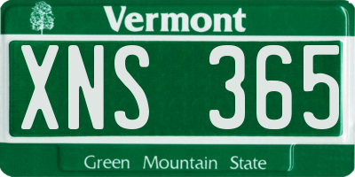 VT license plate XNS365