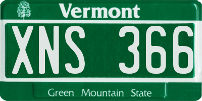 VT license plate XNS366