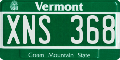 VT license plate XNS368