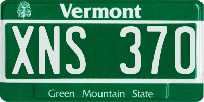 VT license plate XNS370