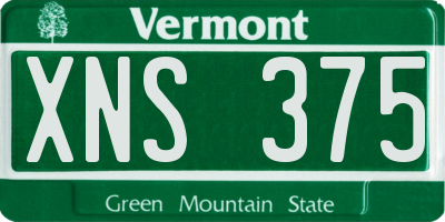 VT license plate XNS375
