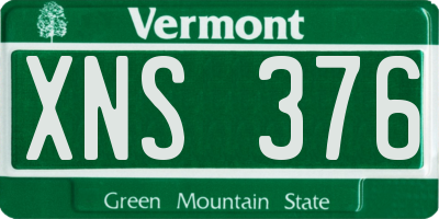 VT license plate XNS376