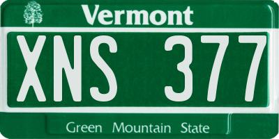 VT license plate XNS377