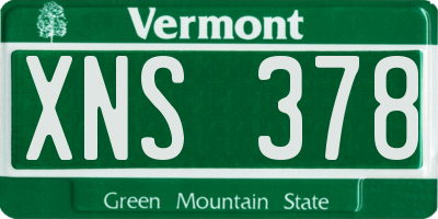 VT license plate XNS378