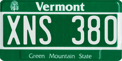 VT license plate XNS380