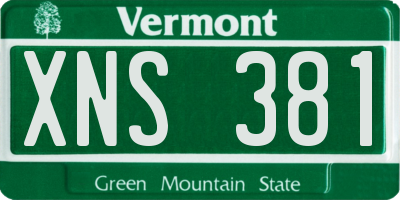 VT license plate XNS381