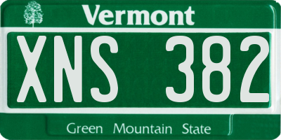 VT license plate XNS382