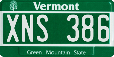 VT license plate XNS386