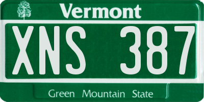 VT license plate XNS387
