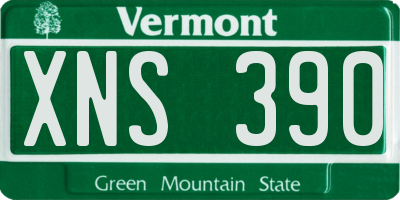 VT license plate XNS390