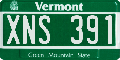VT license plate XNS391