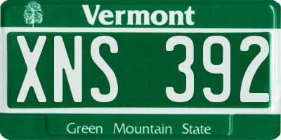VT license plate XNS392