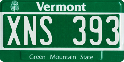VT license plate XNS393