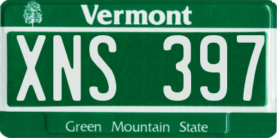 VT license plate XNS397