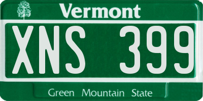 VT license plate XNS399