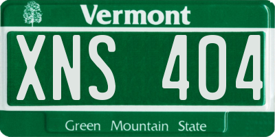 VT license plate XNS404