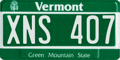 VT license plate XNS407