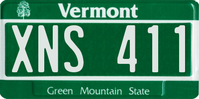 VT license plate XNS411