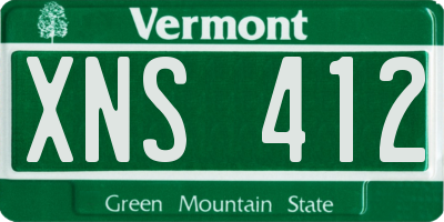 VT license plate XNS412