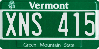 VT license plate XNS415