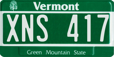 VT license plate XNS417