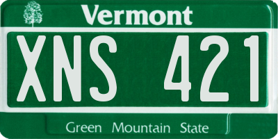 VT license plate XNS421