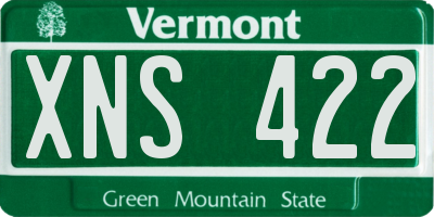 VT license plate XNS422