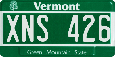 VT license plate XNS426