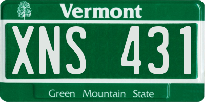 VT license plate XNS431