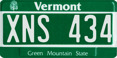 VT license plate XNS434
