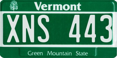 VT license plate XNS443