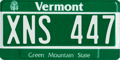 VT license plate XNS447