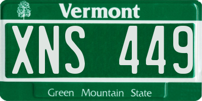 VT license plate XNS449