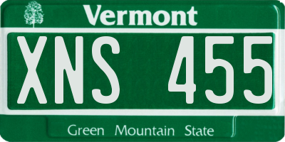 VT license plate XNS455