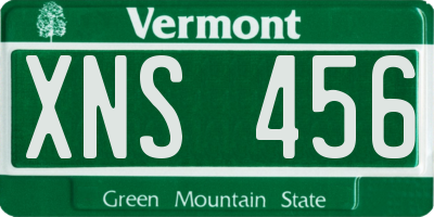 VT license plate XNS456