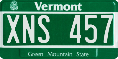 VT license plate XNS457