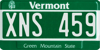 VT license plate XNS459