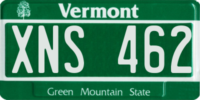 VT license plate XNS462