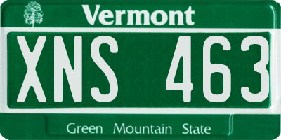 VT license plate XNS463
