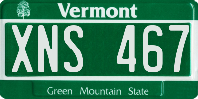 VT license plate XNS467
