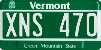 VT license plate XNS470