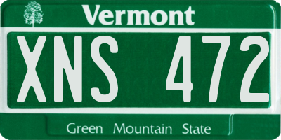 VT license plate XNS472